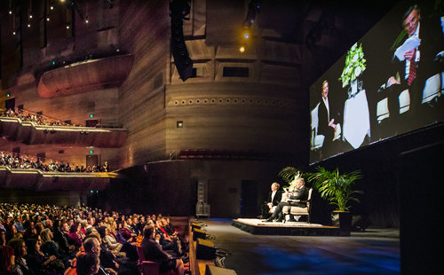 Nicholas onstage in Australia with 'An Evening With Julie Andrews.'