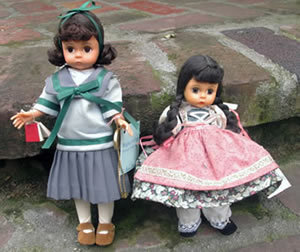 SOM Madame Alexander doll - Brigitta's different years and sizes