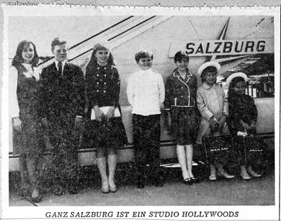 The plane arrives in Salzburg with the von Trapp cast 1964