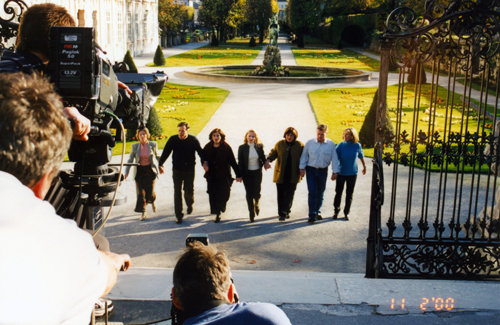 Approaching the steps, we totally nailed the routine. The Sound of Music British documentary- Salzburg, Austria 2000