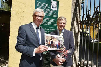 Dedication to Charmian Carr at the Gazebo in Hellbrun Palace grounds outside Salzburg, Austria.2015 
