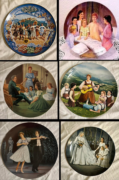 A collection of Sound of Music plates. Some of them had music boxes.