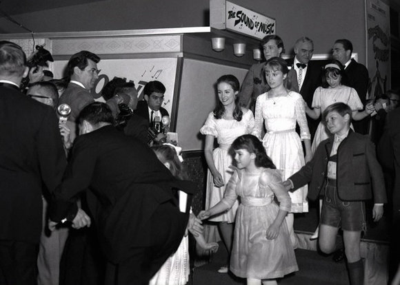 The Premiere of the movie was very exciting. We arrived in our Sound of Music party clothes.