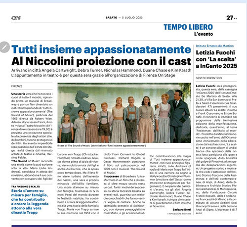 Newspaper Clipping - Florence, Italy - July 2025