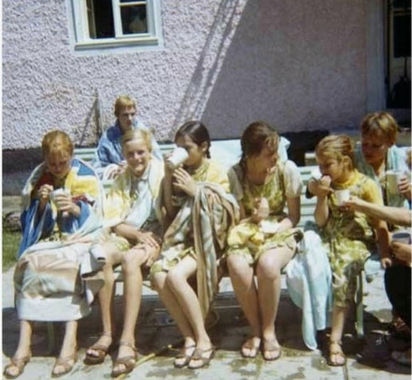 Warming up after take one of the tipping canoe at the lake