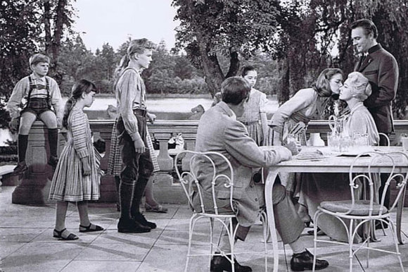 The Baroness on the patio